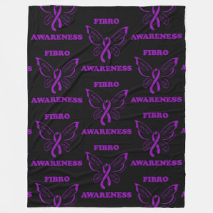 Butterfly/Awareness...Fibro Fleece Blanket