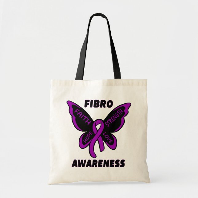Butterfly/Awareness...Fibro Tote Bag (Front)