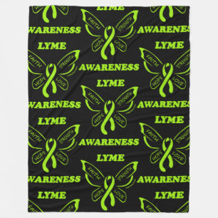 Butterfly/Awareness...Lyme Disease Fleece Blanket