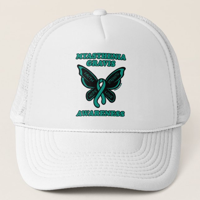 Butterfly/Awareness...Myasthenia Gravis Trucker Ha Trucker Hat (Front)