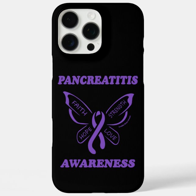 Butterfly/Awareness...Pancreatitis Case-Mate iPhone Case (Back)