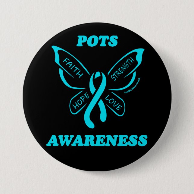 Butterfly/Awareness...POTS 7.5 Cm Round Badge (Front)