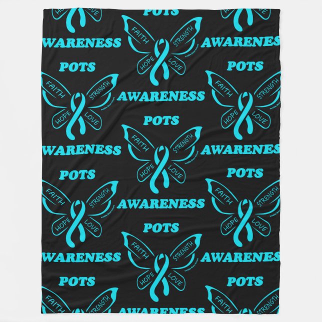 Butterfly/Awareness...POTS Fleece Blanket (Front)