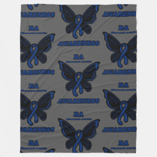 Butterfly/Awareness...Rheumatoid Arthritis Fleece Blanket