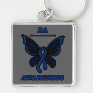 Butterfly/Awareness...Rheumatoid Arthritis Keychai Key Ring