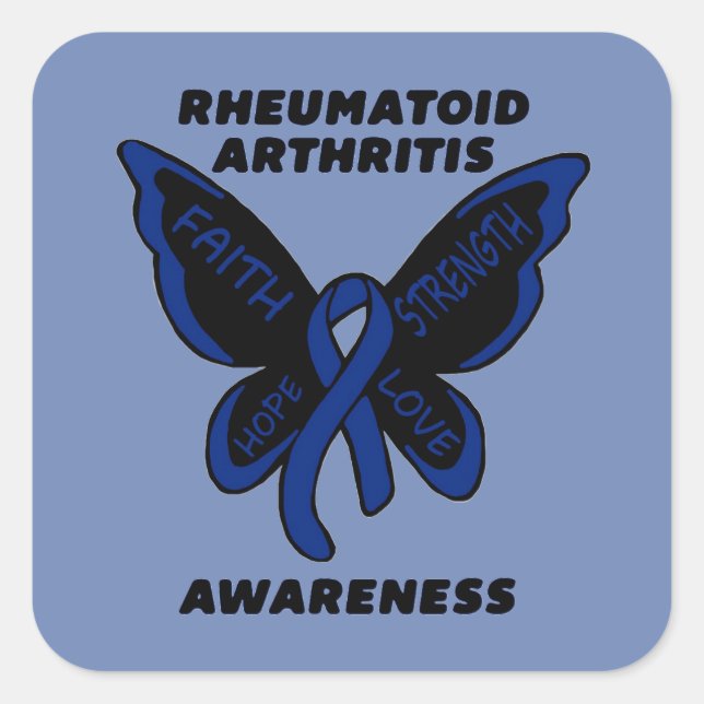 Butterfly/Awareness...Rheumatoid Arthritis Square Sticker (Front)