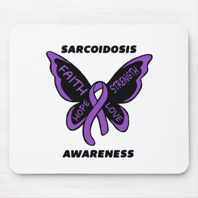 Butterfly/Awareness...Sarcoidosis Mouse Mat (Front)