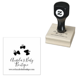 Butterfly Baby Boutique Clothing Business Logo Rubber Stamp