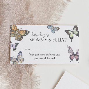 Butterfly Baby Shower Belly Guessing Game Enclosure Card