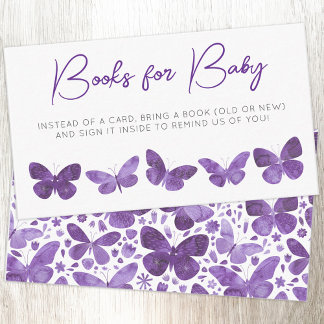 Butterfly Baby Shower Books for Baby Enclosure Card
