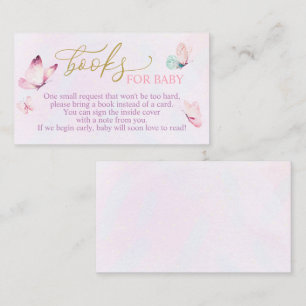 Butterfly Baby Shower Bring a Book Card