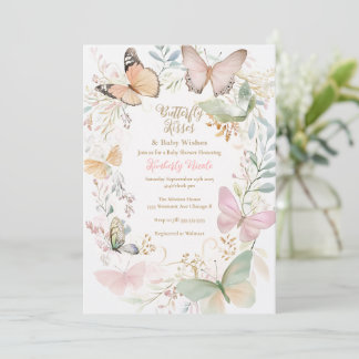 Butterfly baby shower butterfly kisses baby shower invitation