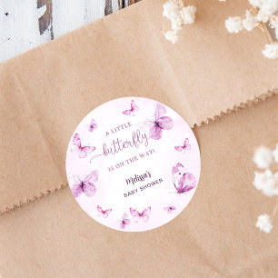Butterfly Baby Shower Classic Round Sticker