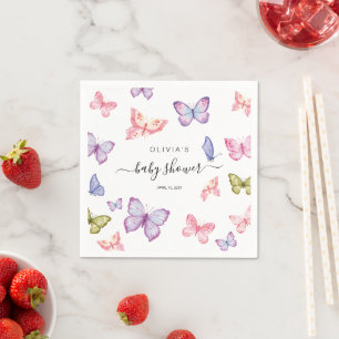 Butterfly Baby Shower Decor Napkin