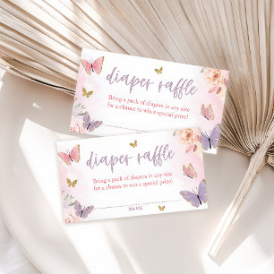 Butterfly Baby Shower Diaper Raffle Enclosure Card