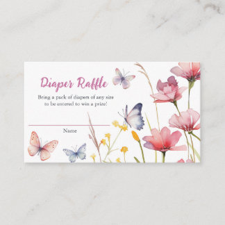 Butterfly Baby Shower Diaper Raffle Insert Card