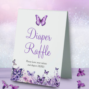 Butterfly Baby Shower Diaper Raffle Ticket