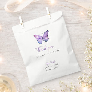 Butterfly Baby Shower Elegant Thank you Script  Favour Bags