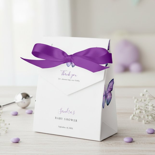 Butterfly Baby Shower Elegant Thank you Script   Favour Box (Creator Uploaded)