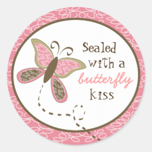 Butterfly Baby Shower Envelope Seal Sticker