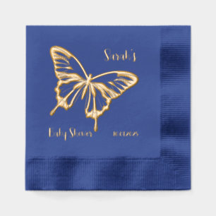 Butterfly Baby Shower Foil Napkins