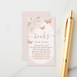 Butterfly Baby Shower Girl Books for Baby Enclosure Card