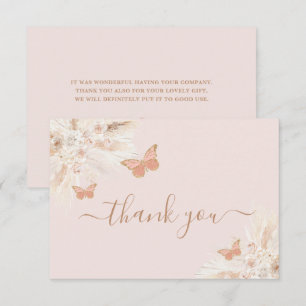  Butterfly Baby Shower Girl Thank You Card