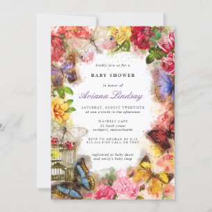 Butterfly Baby Shower Invitation