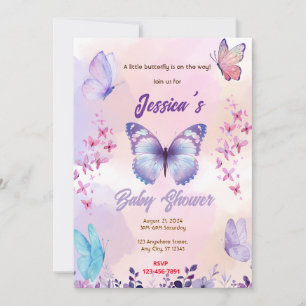 Butterfly Baby Shower Invitation