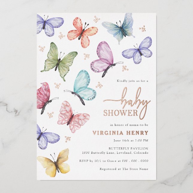 Butterfly Baby Shower Invitation (Front)
