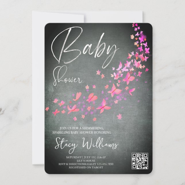 Butterfly Baby Shower Invitation (Front)