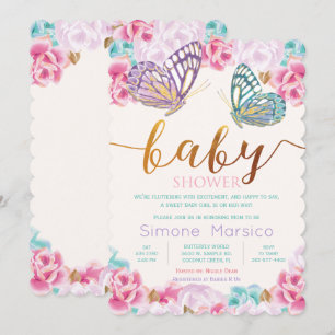 Butterfly Baby Shower Invitation