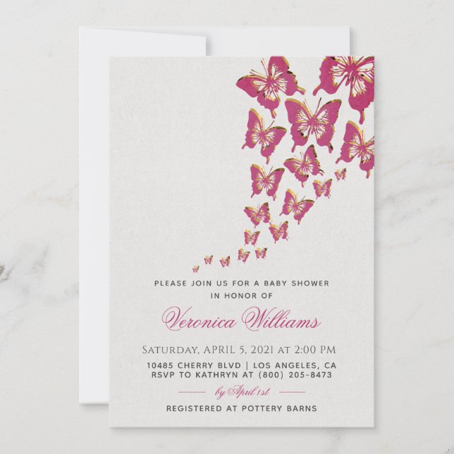 Butterfly Baby Shower Invitation (Front)