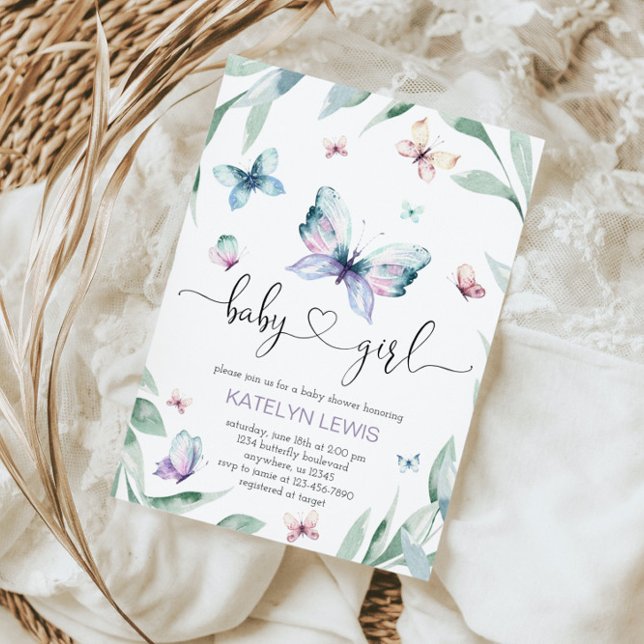Butterfly Baby Shower Invitation for a Girl (Creator Uploaded)