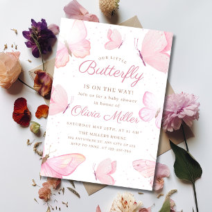 Butterfly Baby Shower Invitation, Girl Baby Shower Invitation
