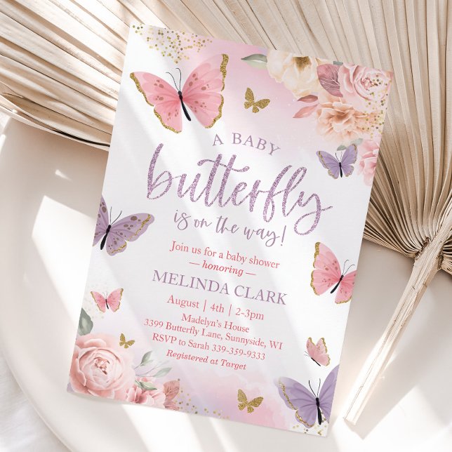 Butterfly Baby Shower Invitation, Girl Baby Shower Invitation (Creator Uploaded)