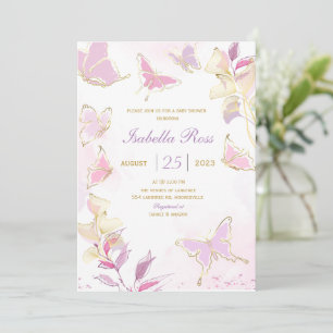 Butterfly Baby Shower Invitation template