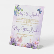 Butterfly Baby Shower It's A Girl Pedestal Sign