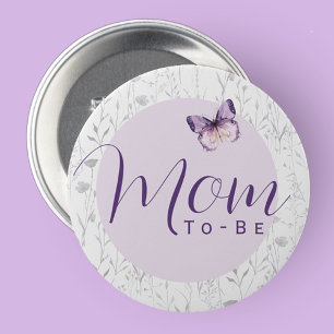 Butterfly Baby Shower Mum To Be 7.5 Cm Round Badge