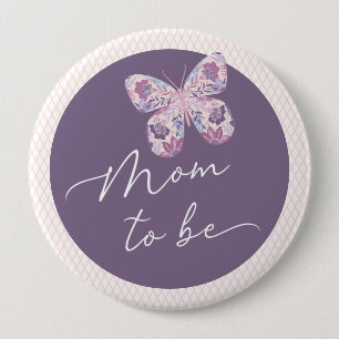 Butterfly Baby Shower Mum To Be Button
