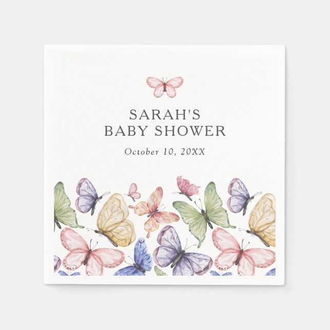 Butterfly Baby Shower Napkin (Front)
