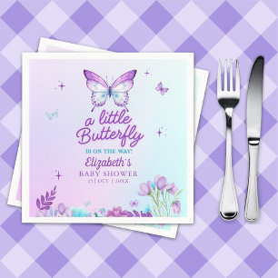 Butterfly Baby Shower Napkins Pink & Purple