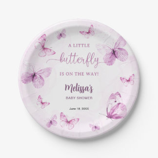 Butterfly Baby Shower Paper Plate