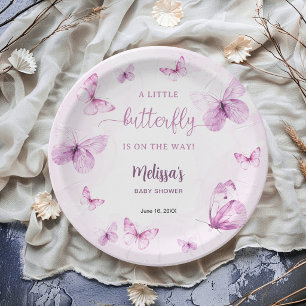 Butterfly Baby Shower Paper Plate