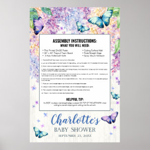 Butterfly Baby Shower Photo Prop Frame Foam Boards Poster