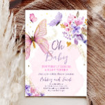 Butterfly Baby Shower Purple Floral Pink Girl Invi Invitation<br><div class="desc">★ A watercolor Butterfly Themed Invitation! The beautiful pastel colours of the butterfly, flowers and confetti fit any party style! Includes a matching butterfly pattern back design. Designed to match our Butterfly Watercolor theme collection. ★ Easily PERSONALIZE this design with your details via the "CUSTOMIZE" button! ★ If you need...</div>