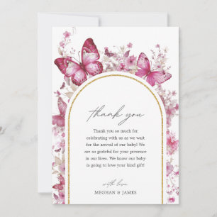 Butterfly Baby Shower Thank You Card