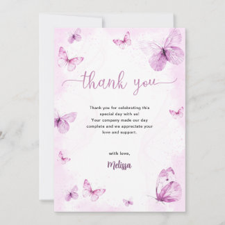 Butterfly Baby Shower Thank You Card