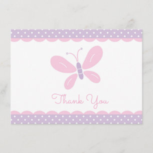 Butterfly Baby Shower Thank You purple pink