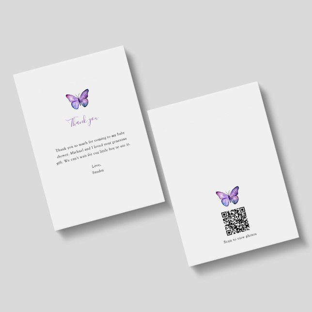 Butterfly Baby Shower Thank you QR Code (Creator Uploaded)